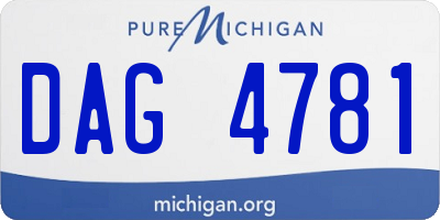 MI license plate DAG4781