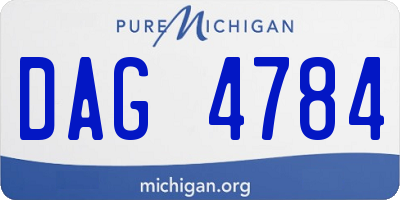 MI license plate DAG4784