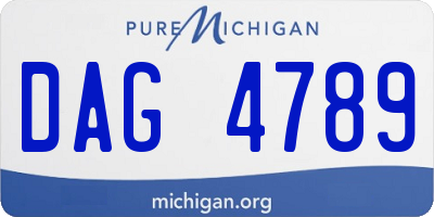 MI license plate DAG4789