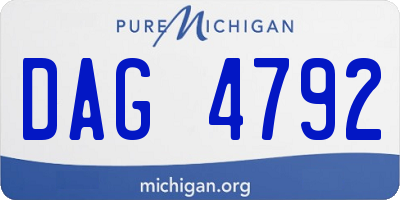 MI license plate DAG4792