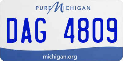 MI license plate DAG4809