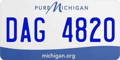 MI license plate DAG4820