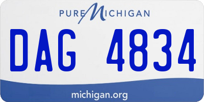 MI license plate DAG4834