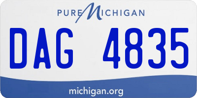 MI license plate DAG4835