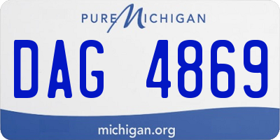 MI license plate DAG4869