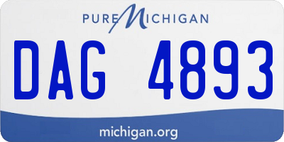 MI license plate DAG4893