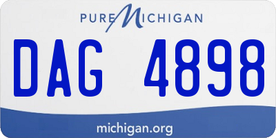 MI license plate DAG4898