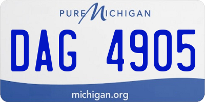 MI license plate DAG4905