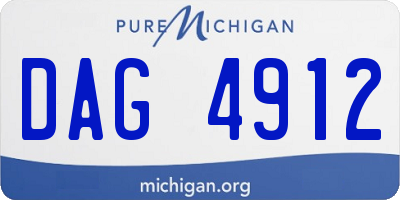 MI license plate DAG4912