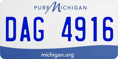 MI license plate DAG4916