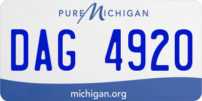 MI license plate DAG4920