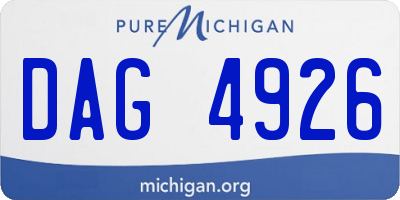 MI license plate DAG4926