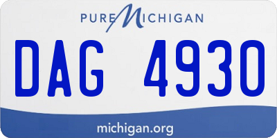 MI license plate DAG4930