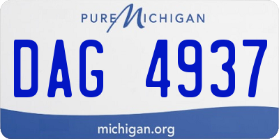 MI license plate DAG4937