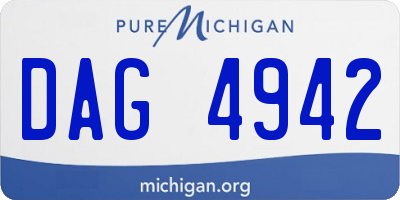 MI license plate DAG4942