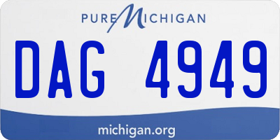 MI license plate DAG4949