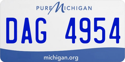 MI license plate DAG4954