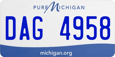 MI license plate DAG4958