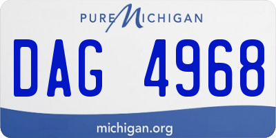 MI license plate DAG4968