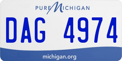 MI license plate DAG4974