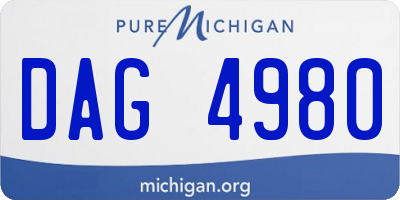 MI license plate DAG4980