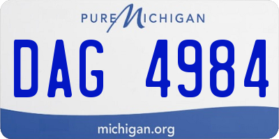 MI license plate DAG4984