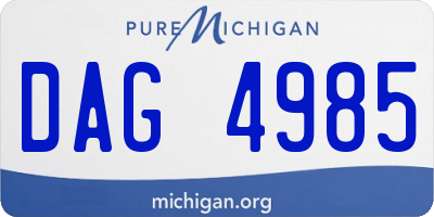 MI license plate DAG4985