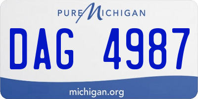 MI license plate DAG4987