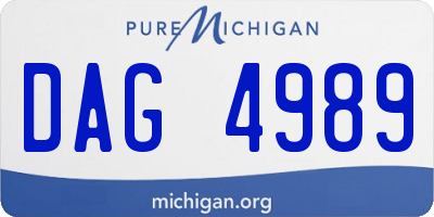 MI license plate DAG4989