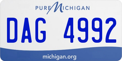 MI license plate DAG4992