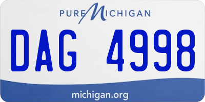 MI license plate DAG4998