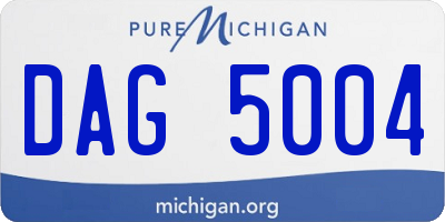 MI license plate DAG5004
