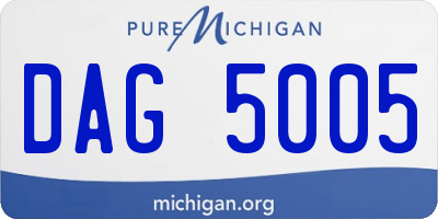 MI license plate DAG5005