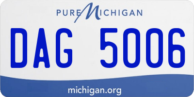 MI license plate DAG5006