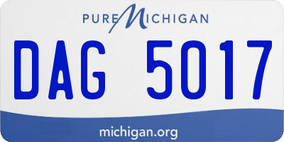 MI license plate DAG5017