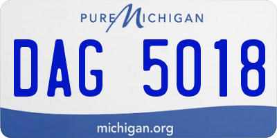 MI license plate DAG5018