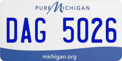 MI license plate DAG5026