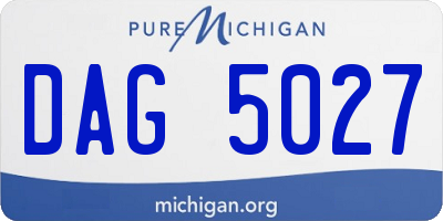 MI license plate DAG5027