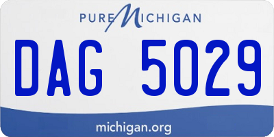 MI license plate DAG5029