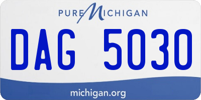 MI license plate DAG5030