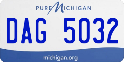 MI license plate DAG5032