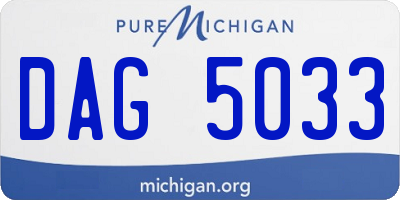MI license plate DAG5033