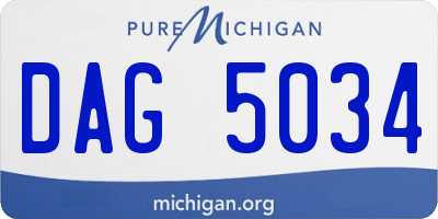 MI license plate DAG5034