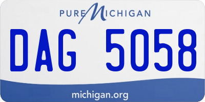 MI license plate DAG5058