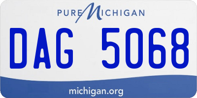 MI license plate DAG5068