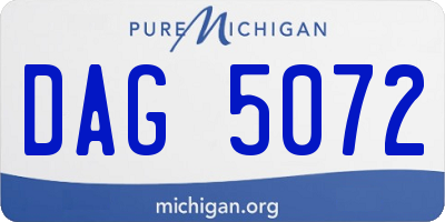 MI license plate DAG5072