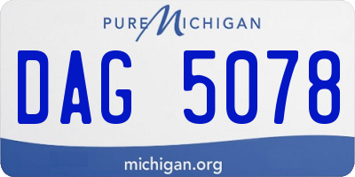 MI license plate DAG5078