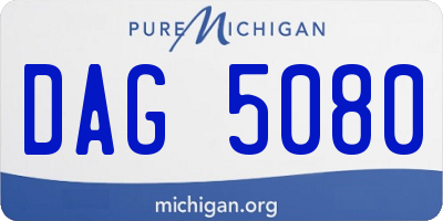 MI license plate DAG5080