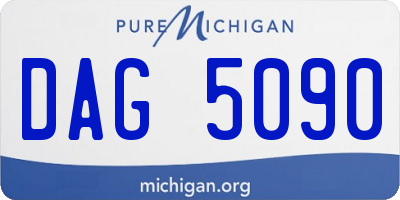 MI license plate DAG5090