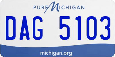 MI license plate DAG5103